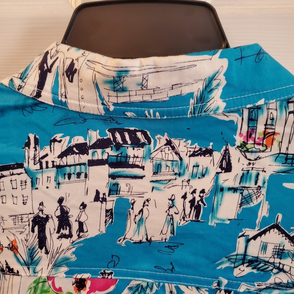 Susan Graver Style 1X colorful artsy vibrant Shirt Jacket Resort Beach Tropical - Picture 7 of 13